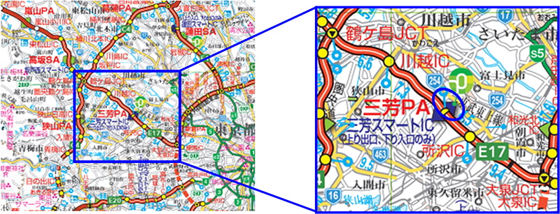 【E17】関越自動車道　三芳PA（上り線）位置図のイメージ画像