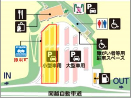 Conceptual image of plan view of Takasaka service area In-bound line