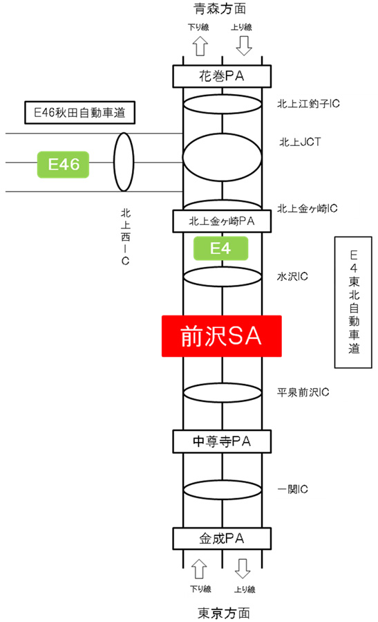 前沢SA 位置図のイメージ画像